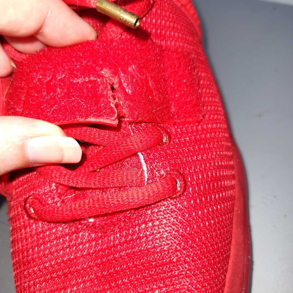 Nike Red High-Top Sneakers With Velcro Front. - Picture 9 of 9
